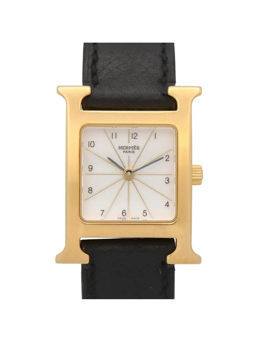 Hermes H Square Wrist Watch Quartz Gold #360158H13B